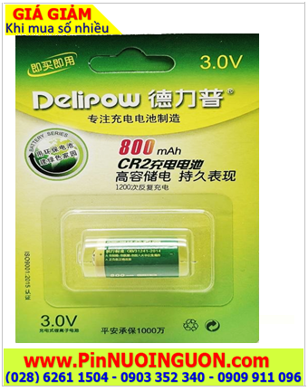Delipow CR2 ; Pin thuốc lá điện tử, Pin Cigar Delipow CR2 lithium 3v _Pin sạc CR2 _Pin sạc Delipow cho thuốc lá điện tử 